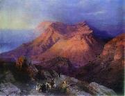 Ivan Aivazovsky Mountain Village Gunib in Daghestan. oil